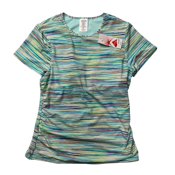 Lands' End Other - NWT Lands' End Green Multicolored Fitted Short Sleeve Swim Tee Women’s Size 6